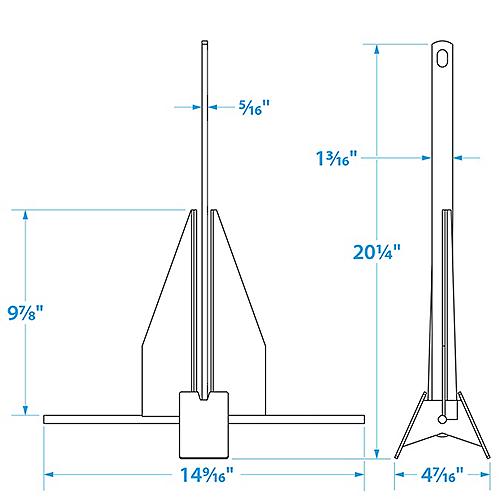 Seachoice 41710 Hot Dipped Galvanized Deluxe Anchor, Size 4S - 41710 - 50-41710F1