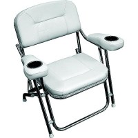 Wise 3367784 Deluxe Offshore Folding Deck Chair, Brite White - 3367-784 - 144-3367784F1