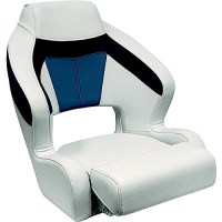 Wise Bm3338986 Premier Pontoon Xl Bucket Seat W/ Flip Up Bolster, Platinum/Midnight/Cobalt - Bm3338-986 - 144-Bm3338986F1