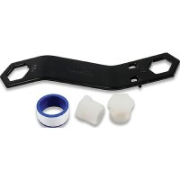 Camco 11633 Rv Water Heater Drain Plug Kit (Includes Two 1/2-14 Ntp Drain Plugs And Teflon Tape) - 11633 - 17-11633F1