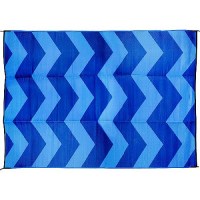 Open Air Chevron Outdoor Leisure Mat, Blue, 6' X 9' - 42878 - 17-42878F1