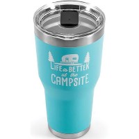 Camco 53058 Life Is Better At The Campsite Tumbler, 30 Oz., Cool Blue - 53058 - 17-53058F1