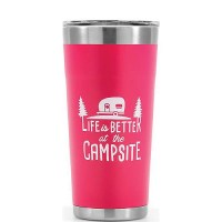 Camco 53061 Life Is Better At The Campsite Tumbler, 20 Oz., Coral Pink - 53061 - 17-53061F1