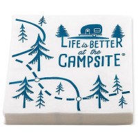 Camco 53375 Paper Napkins, White/Blue Map Desigm, 30/Pk - 53375 - 17-53375F1