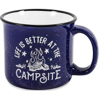 Camco 53387 Ceramic Mug, 14 Oz., Blue Campfire - 53387 - 17-53387F1