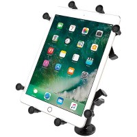 Ram Flat Surface Mount With Long Double Socket Arm & Universal X-Grip® Cradle For 10
