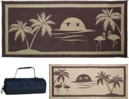 Ming'S Mark Reversible Mat, Brown/Beige, Tropical Oasis, 8' X 18' - To8187 - 672-To8187F1