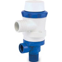 Shurflo 357-103-10 Anti-Airlock 12V 1,100 Gph 4.5 Amp White & Blue Piranha Dual Port Livewell Pump - 357-103-10 - 275-35710310F1