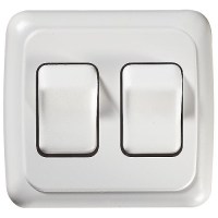 Rv Designer S533 White Double On/Off Contoured Rv Switch In Plate - S533 - 350-S533F1