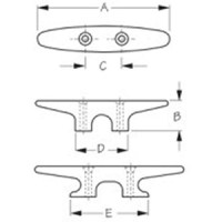 Seadog 0433421 Heavy Duty Nylon Cleat, Flat Dark Earth, 1 Pr. - 043342-1 - 354-0433421F1