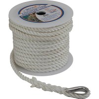 Sea Dog 301110150Wh1 Premium Twisted 3-Strand Nylon Anchor Line, 3/8