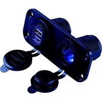 Seadog 426505 Double Usb 12V To 24V Input & Power Socket Panel | Includes Screws & Connectors - 426505-1 - 354-4265051F1