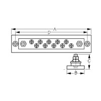 Seadog 426671 Brass & Molded Bakelite 10 Gang Terminal 5-3/4