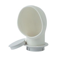 Seadog 7271373 Pvc Standard Profile Cowl Vent & Snap On Deck Plate, White - 727137-3 - 354-7271373F1