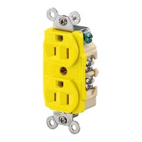 Hubbell Hbl52Cm62 Yellow 15A 125V Heat & Corrosion Resistant Duplex Receptacle - Hbl52Cm62 - 36-Hbl52Cm62F1