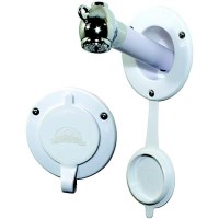 Scandvik 10750 Recessed Transom Shower For Vertical Installation With 6' White Nylon Hose - 10750P - 390-10750Pf1
