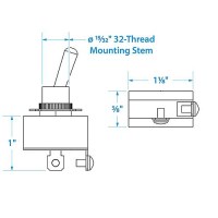 Seachoice 2-Position Boat Toggle Switch, Off/On - 50-12101 - 50-12101F1