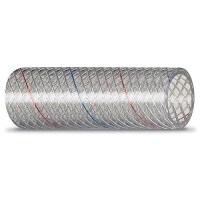 Seachoice 23541 Clear Reinforced Pvc Tubing W/Red & Blue Tracer - 162 Series3/8