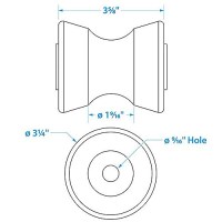 Seachoice Non-Marking Tp Yellow Rubber V-Bow Stop With 1/2
