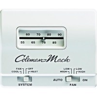 Coleman-Mach 7330B3441 24V Analog Heat/Cool Thermostat, White - 7330B3441 - 588-7330B3441F1