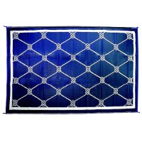 Fultyme Rv 6064 Outdoor Patio Mat, Blue/White, 6' X 9' - 6 X 9 Blue/White - 590-6064F1