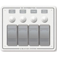 Blue Sea Systems Contura Water Resistant 12V Dc 4 Position Circuit Breaker Panel - 8272-Bss - 661-8272F1