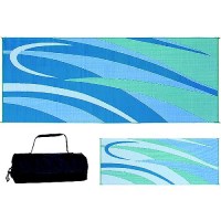 Ming'S Mark Reversible Mat, Graphic Blue/Green, 8' X 20' - Gc3-Blu/Grn - 672-Gc3Blugrnf1