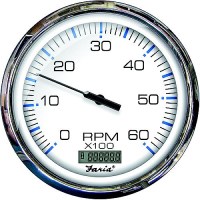 Faria F33863 Chesapeake White Stainless Steel Gauge: Tachometer W/Hourmeter, 0-6000 Rpm, Gas Inboard - F33863 - 678-F33863F1