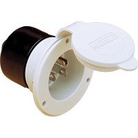 Park Power 150Bbiwrv Power Inlet, 15A White - 150Bbiw.Rv - 679-150Bbiwrvf1