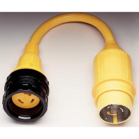 Marinco Standard Pigtail Adapter Dock Side Male 20A 125V Locking To Boat Side Female 30A 125V Locking With Sealing Collar System - 106A - 69-106Af1