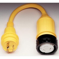 Marinco Standard Pigtail Adapter Dock Side Male 30A 125V Locking To Boat Side Female 50A 125V Locking With Sealing Collar System - 111A - 69-111Af1