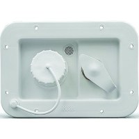 B&B Molders 94224 City/Gravity Dish W/ Brass Check Valve, Polar White - 94224 - 865-94224F1