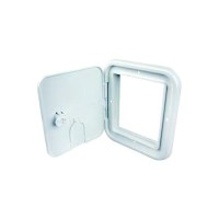 B&B Molders 94333 Square Electric Cable Hatch, Small W/Open Back & Thumb Latch, Polar White - 94333 - 865-94333F1