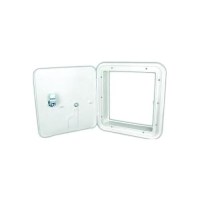 B&B Molders 94337 Square Electric Cable Hatch, Large W/Open Back & Key Lock, Polar White - 94337 - 865-94337F1