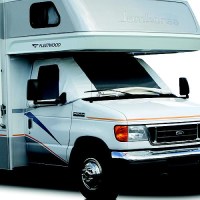 Adco 2505 Class C Deluxe Windshield Cover With Roll-Up Windows For Rv, White - 2505 - 104-2505F1