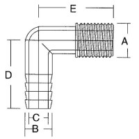 Forespar Marelon Male Elbow - 901001 - 108-901001F1