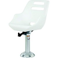 Springfield Admiral Fixed Height Chair Package, White (Includes Seat With Low Profile Armrest, No Cushions, Pedestal With Floor Base, Mounting Plate And Locking Swivel) - 1001408-L - 169-1001408Lf1