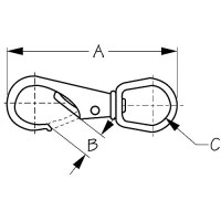 Sea-Dog 1461311 Swivel Eye Boat Snap, 3-5/16