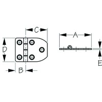 Sea-Dog 2010201 Stainless Door Hinge Short Side Door Hinge #8, 2/Cd - 201020-1 - 354-2010201F1