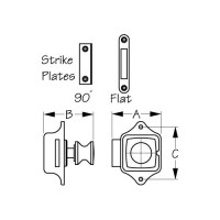 Seadog 225320 Push Button Rim Latch - Square / Round | Stainless/Plastic Housing - 225320-1 - 354-2253201F1