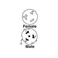 Hubbell Hbl61Cm71 Yellow Twist Lock Female To Twist Lock Male Adapter - Hbl61Cm71 - 36-Hbl61Cm71F1