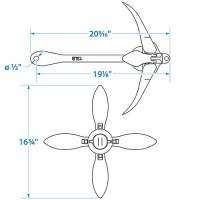 Seachoice 41040 Galvanized Folding Grapnel Anchor, 13 Lbs. - 41040 - 50-41040F1