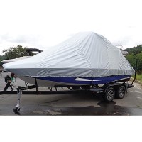 Carver 82122S11 Tournament Ski Boats W/Wide Or Pickle Fork Bow & Swim Platform - Over-The-Tower Cover, 22'6, Sun-Dura® Mist Gray - 82122S11 - 500-82122S11F1