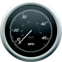 Quicksilver 8M6020111 Speedometer (45Mph), Black/Brushed Stainless - 8M6020111 - 710-79-8M6020111F1